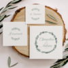 faire-part sur mesure couronne olivier gypsophile mariage italien les petits papiers du bonheur crédit photo soufiane zaidi