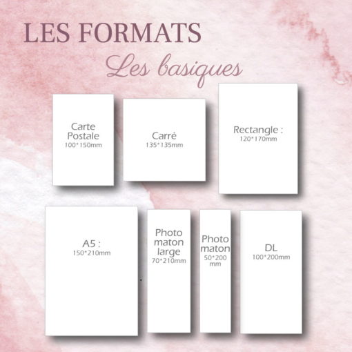 formats basiques pour création sur-mesure de faire-part mariage - les petits papiers du bonheur